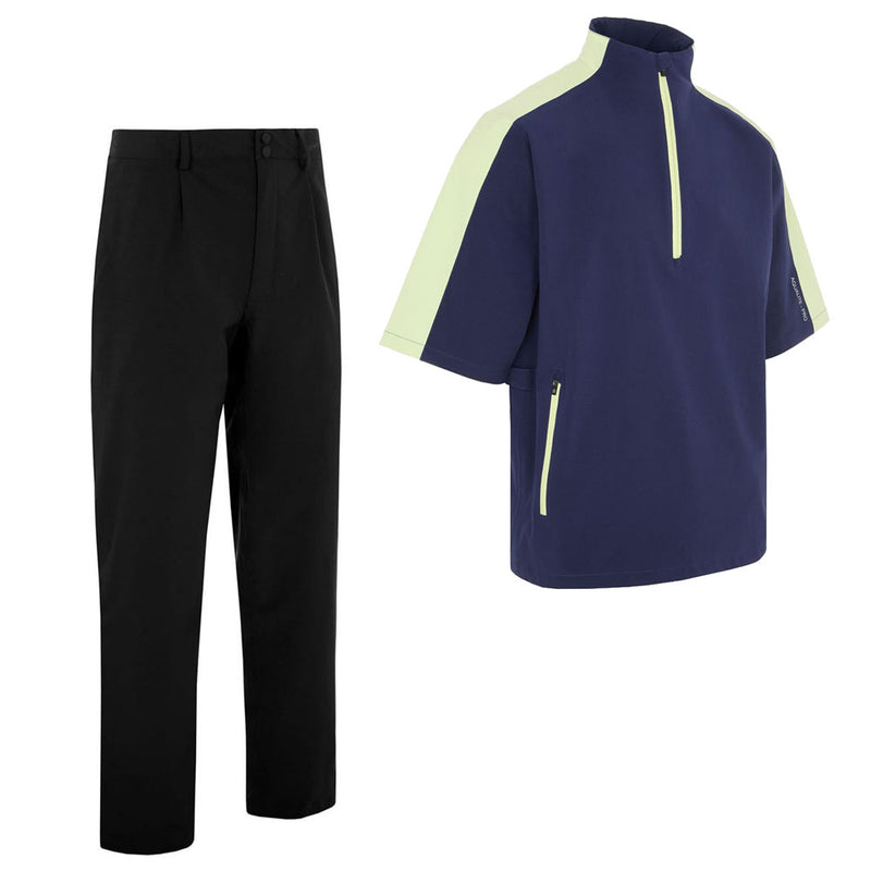 ProQuip Aqualite Pro 1/2 Sleeve Waterproof Rain Suit - Navy/Shadow Lime/Black