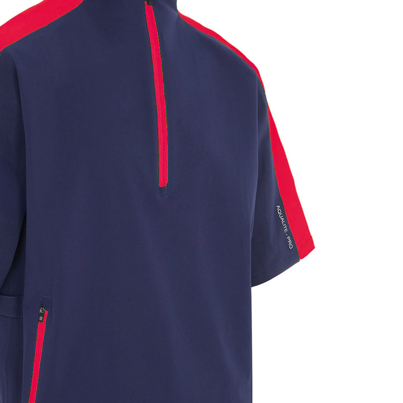 ProQuip Aqualite Pro Half Sleeve Waterproof Rain Top - Navy/Red