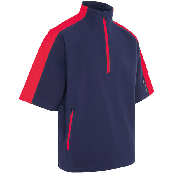 ProQuip Aqualite Pro Half Sleeve Waterproof Rain Top - Navy/Red