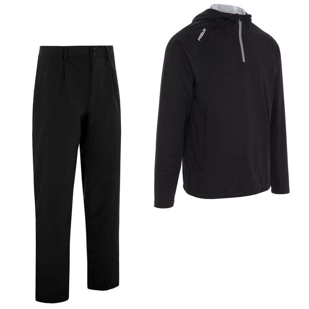 ProQuip ProPac Lite/Aqualite Hooded Waterproof Suit - Black/Quiet Shad
