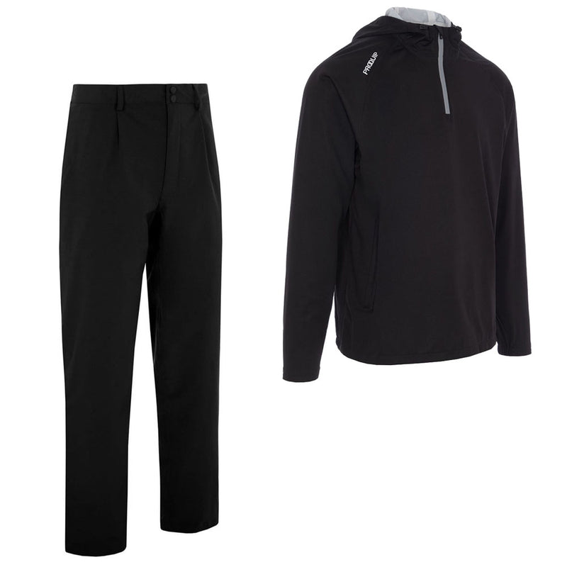 ProQuip ProPac Lite/Aqualite Hooded Waterproof Suit - Black/Quiet Shade