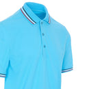 ProQuip Striped Collar Polo Shirt - Azure