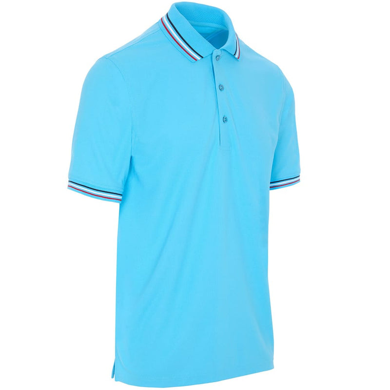 ProQuip Striped Collar Polo Shirt - Azure