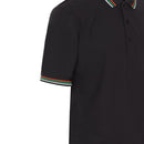 ProQuip Striped Collar Polo Shirt - Black/Multi