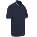 ProQuip Striped Collar Polo Shirt - Navy