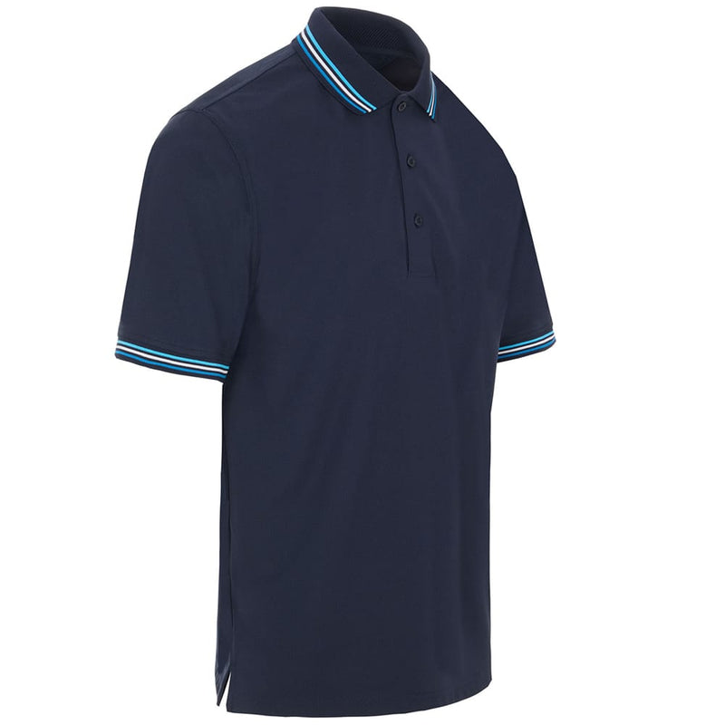 ProQuip Striped Collar Polo Shirt - Navy