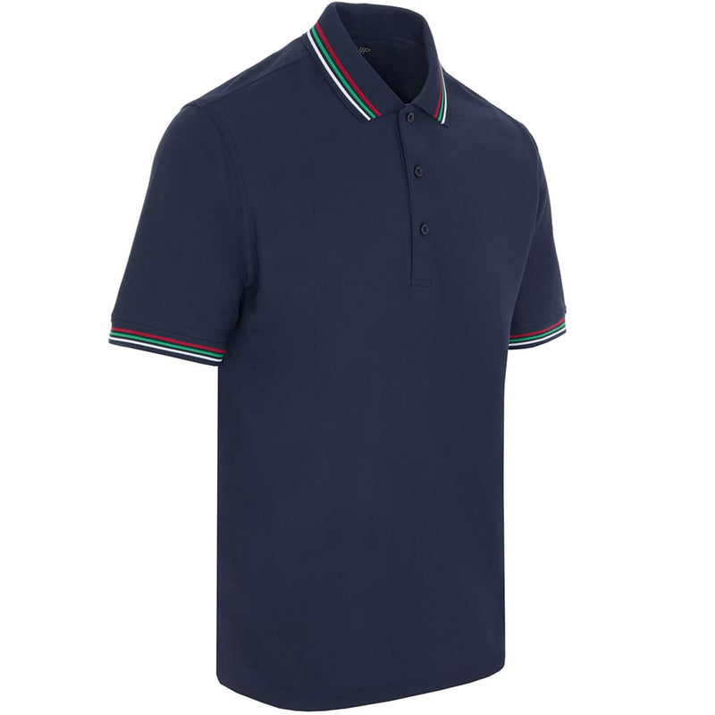 ProQuip Striped Collar Polo Shirt - Navy/Multi