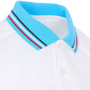 ProQuip Striped Collar Polo Shirt - White/Azure