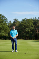 ProQuip Striped Collar Polo Shirt - Azure