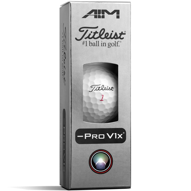 Titleist Pro V1x Left Dash AIM Blue Line Performance Golf Balls - White - 3 Sleeve
