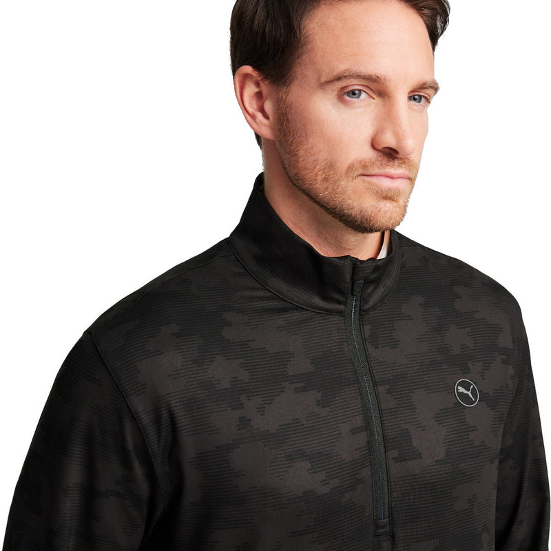 Puma Cloudspun Camo 1/4 Zip Pullover - Black