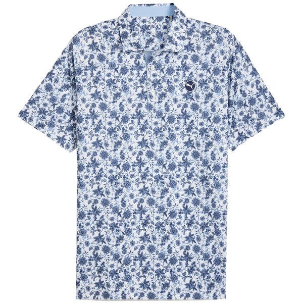 Puma Cloudspun Carmela Floral Polo Shirt - White Glow/Haute Tropic