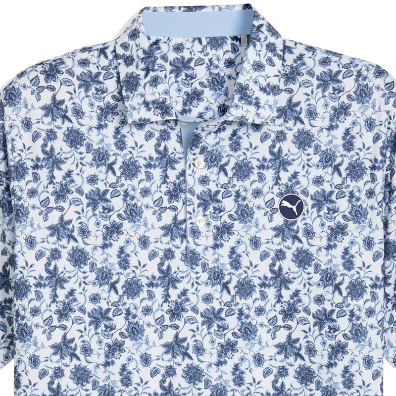Puma Cloudspun Carmela Floral Polo Shirt - White Glow/Haute Tropic