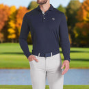 Puma Cloudspun Longsleeve Midweight Polo Shirt - Deep Navy/Ash Gray