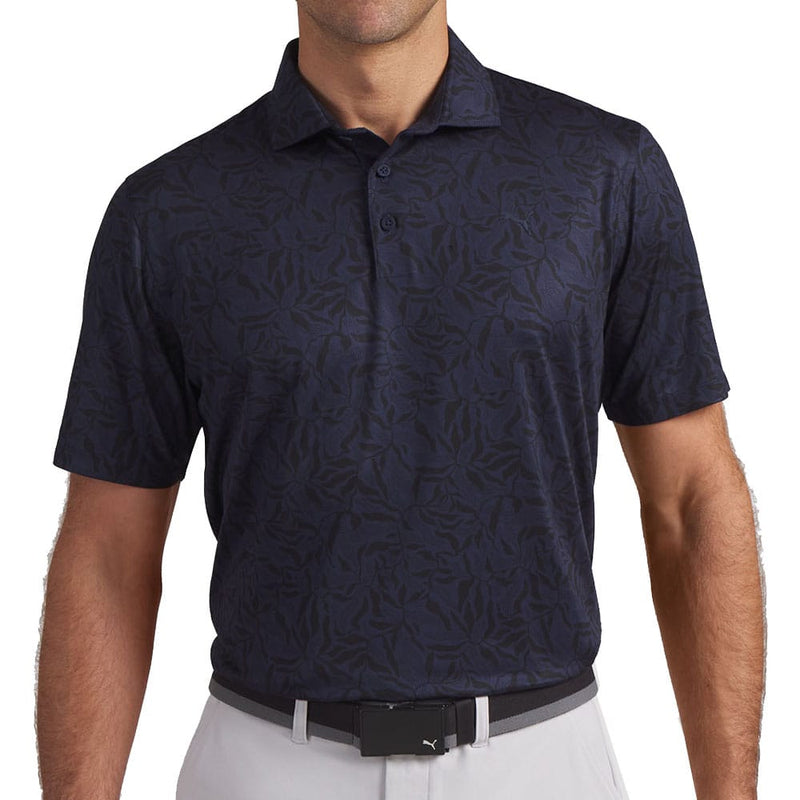 Puma Cloudspun Marine Botanical Polo Shirt - Puma Black
