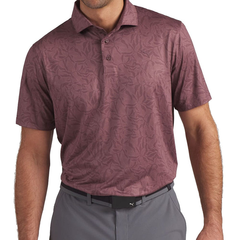 Puma Cloudspun Marine Botanical Polo Shirt - Rich Cocoa