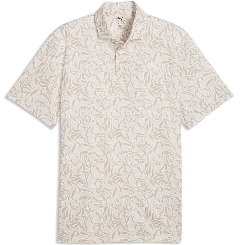 Puma Cloudspun Marine Botanical Polo Shirt - Warm White
