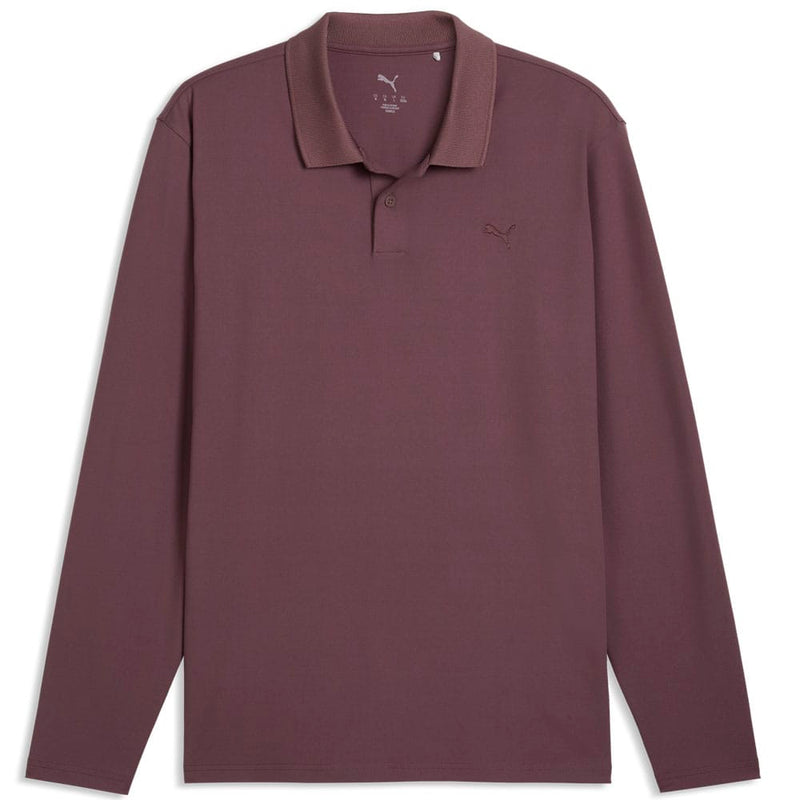 Puma Cloudspun Midweight Long Sleeve Polo Shirt - Rich Cocoa