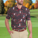 Puma MATTR Bushland Polo Shirt - Puma Black/Intense Red