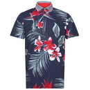 Puma MATTR Luau Polo Shirt - Deep Navy/Red Fire