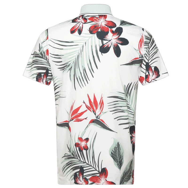 Puma MATTR Luau Polo Shirt - White Glow/Red Fire