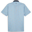 Puma Pique Gingham Solid Polo Shirt - White Glow/Zen Blue
