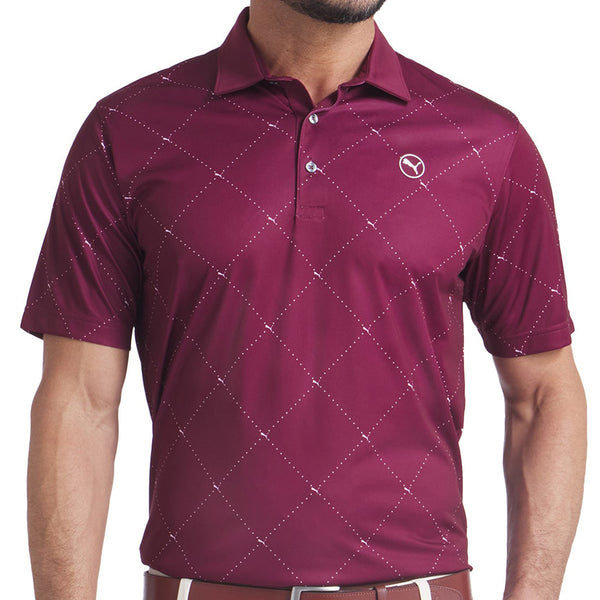 Puma Pure 2.0 Argyle Polo Shirt - Ruby Shimmer/White Glow