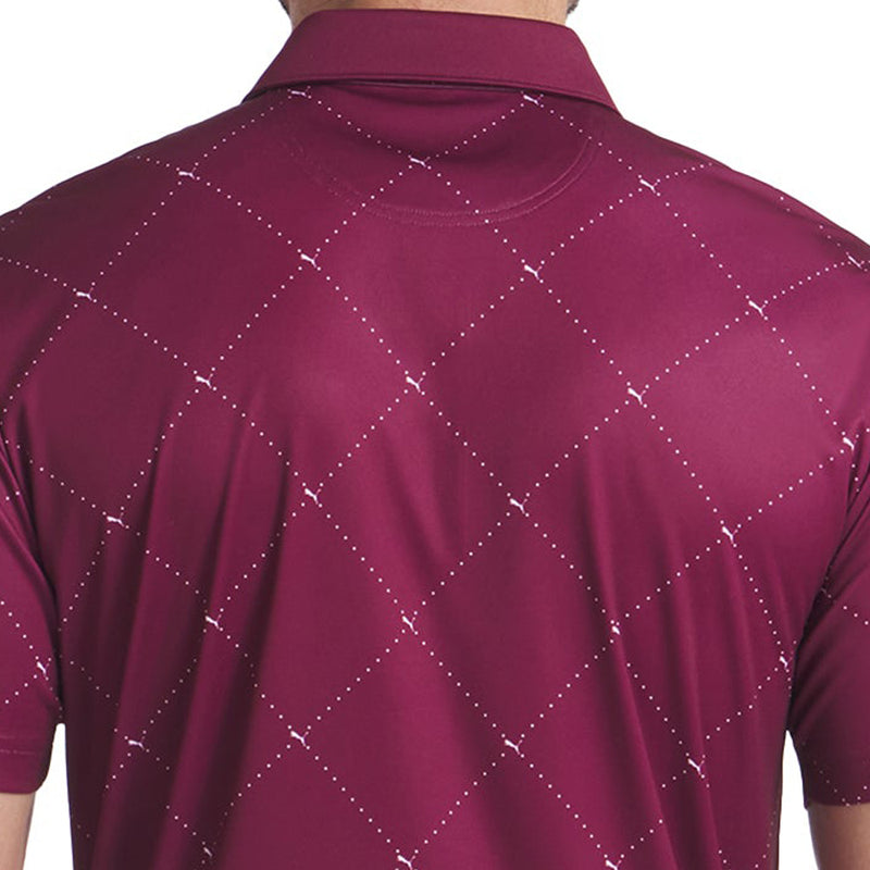 Puma Pure 2.0 Argyle Polo Shirt - Ruby Shimmer/White Glow