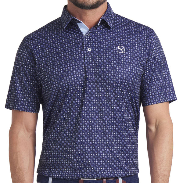 Puma Pure 2.0 Circle Cat Polo Shirt - Deep Navy/White Glow
