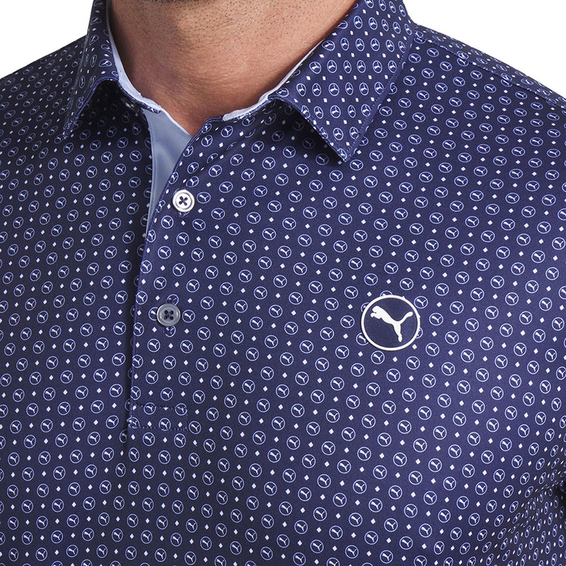 Puma Pure 2.0 Circle Cat Polo Shirt - Deep Navy/White Glow