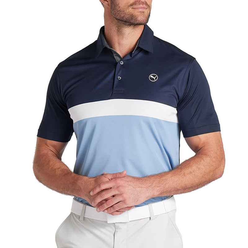 Puma Pure Colorblock Polo - Deep Navy/Zen Blue