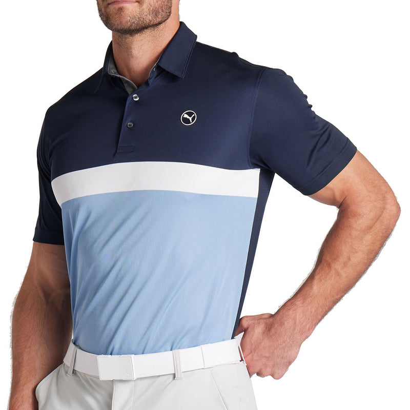 Puma Pure Colorblock Polo - Deep Navy/Zen Blue