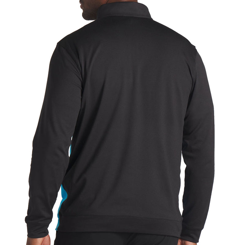 Puma Pure Colorblock 1/4 Zip Pullover - Black/Aqua Blue