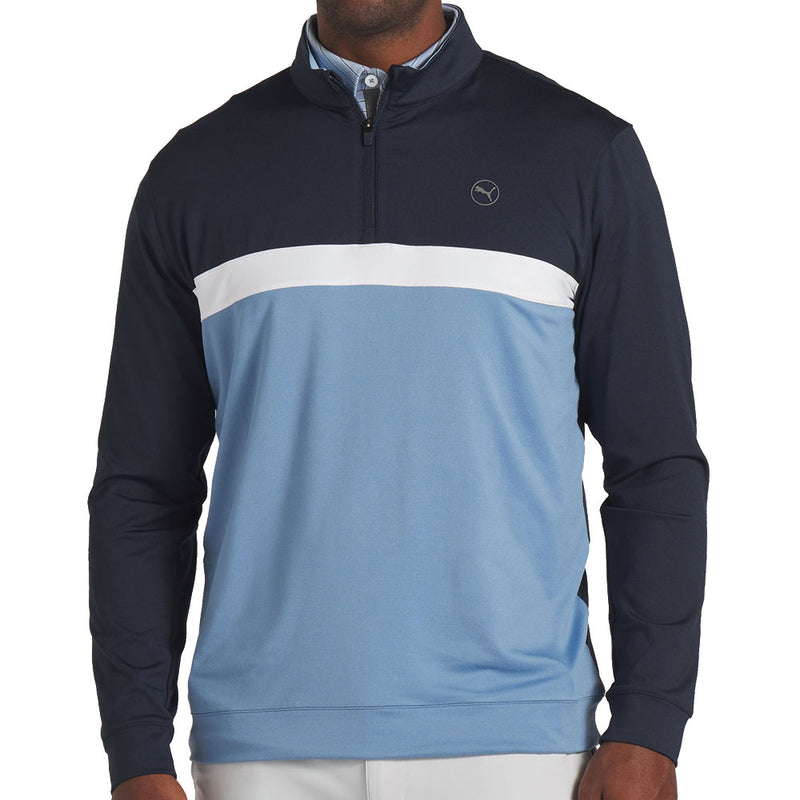 Puma Pure Colorblock 1/4 Zip Pullover - Deep Navy/Zen Blue