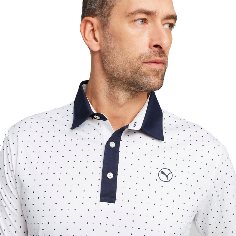 Puma Pure Geo Polo Shirt - White Glow/Deep Navy
