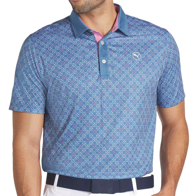Puma Pure Monogram Polo Shirt - Blue Horizon/Mauved Out