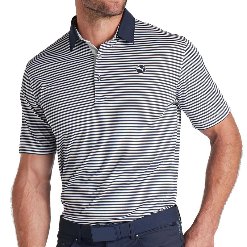 Puma Pure Stripe Polo Shirt - Deep Navy/White Glow