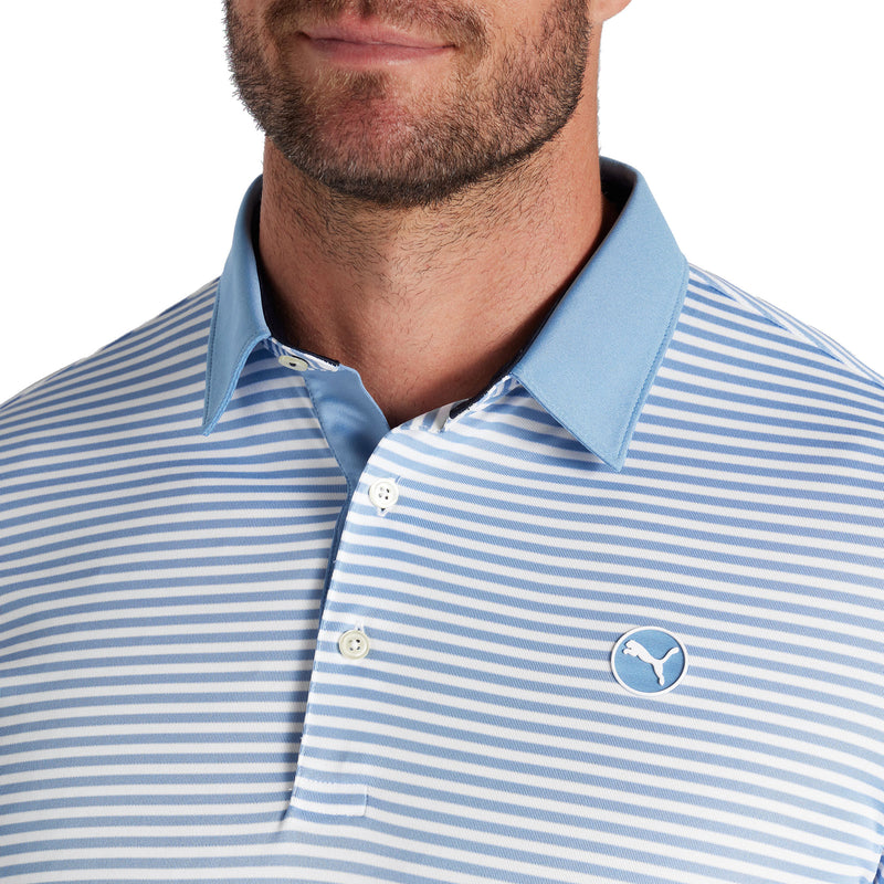 Puma Pure Stripe Polo - Zen Blue/White Glow