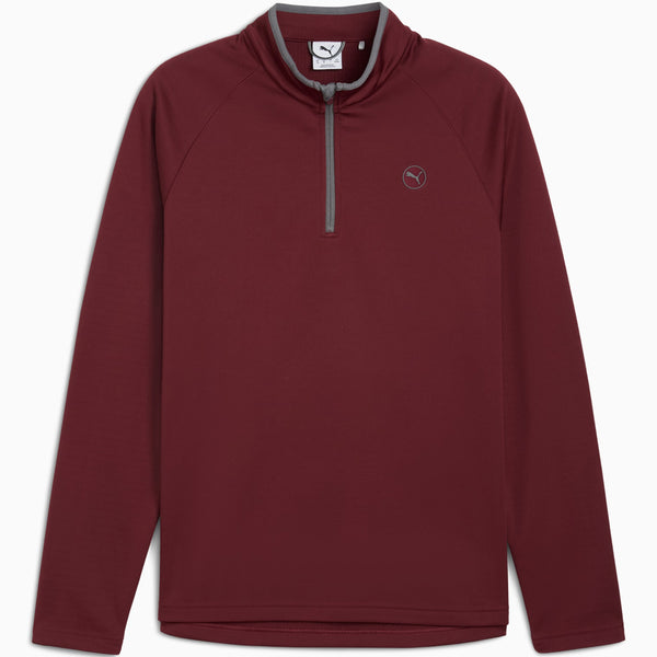Puma Waffle Fleece 1/4 Zip Pullover - Ruby Shimmer