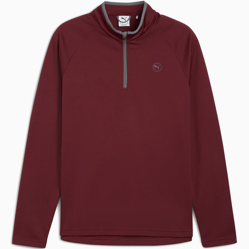 Puma Waffle Fleece 1/4 Zip Pullover - Ruby Shimmer