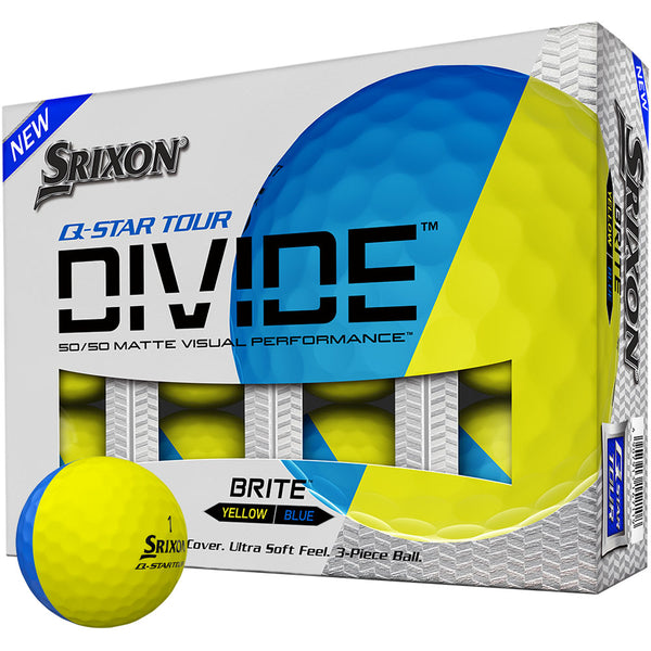 Q-STAR Tour Divide Golf Balls  - Yellow/Blue - 12 Pack