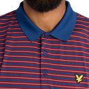 Lyle & Scott Golf Striped Polo Shirt - Plum/White