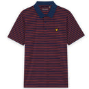 Lyle & Scott Golf Striped Polo Shirt - Plum/White