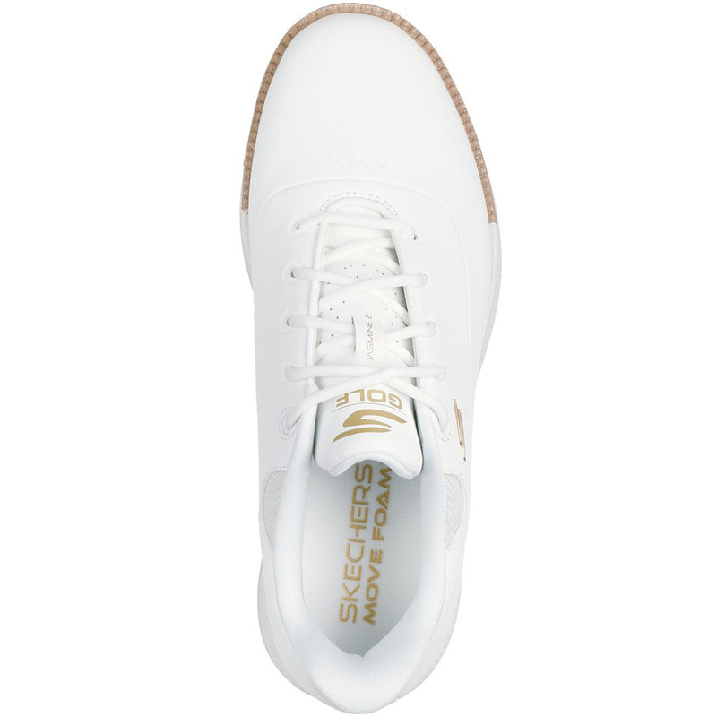 Skechers Go Golf Jasmine 2 Ladies Spiked Waterproof Shoes - White/Gold