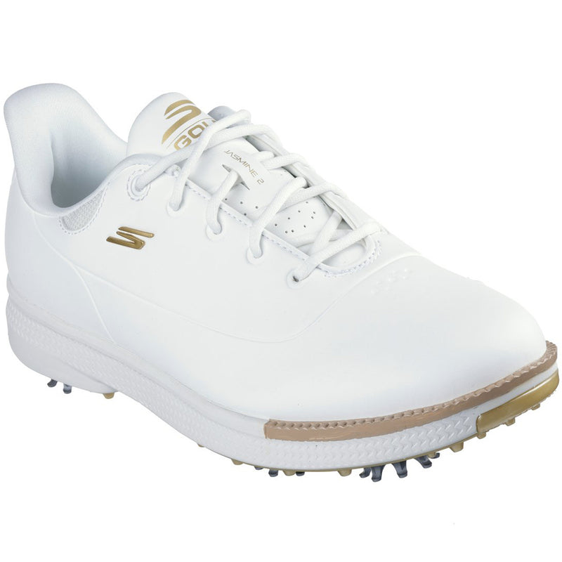 Skechers Go Golf Jasmine 2 Ladies Spiked Waterproof Shoes - White/Gold