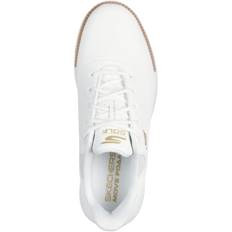 Skechers Go Golf Jasmine 2 Ladies Spikeless Waterproof Shoes - White/Gold