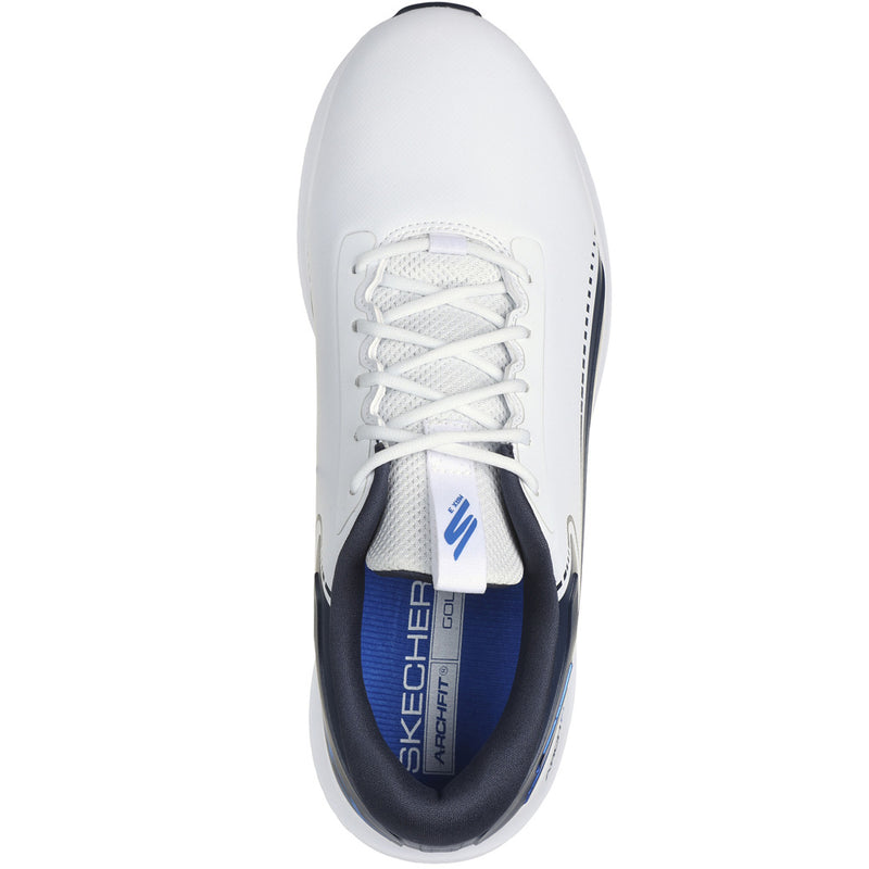 Skechers Go Golf Max 3 Mens Spikeless Waterproof Shoes - White/Navy/Blue
