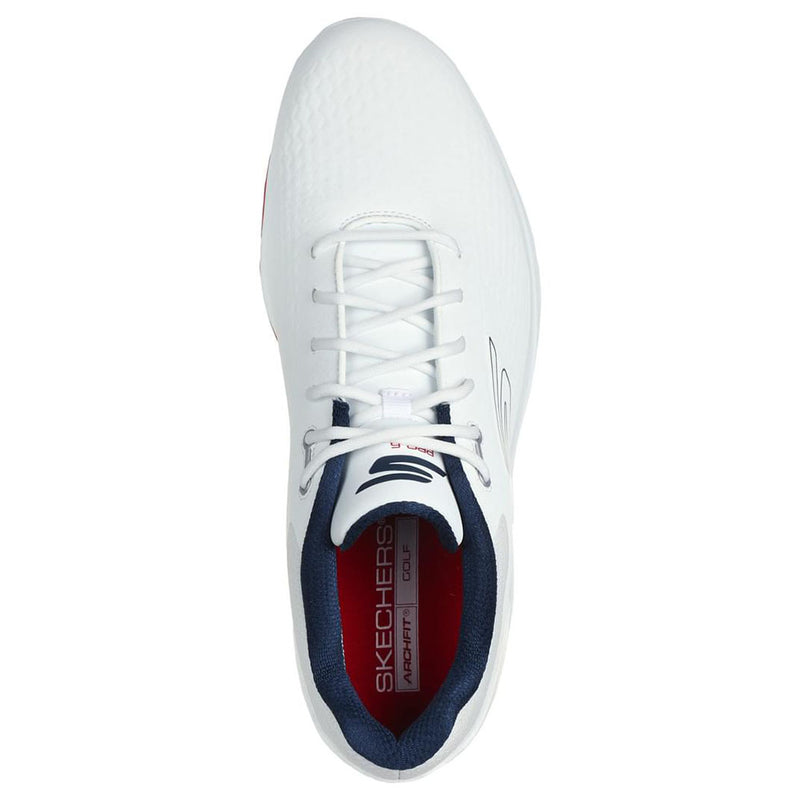 Skechers Go Golf Pro 6 Waterproof Spiked Shoes - White/Navy/Red