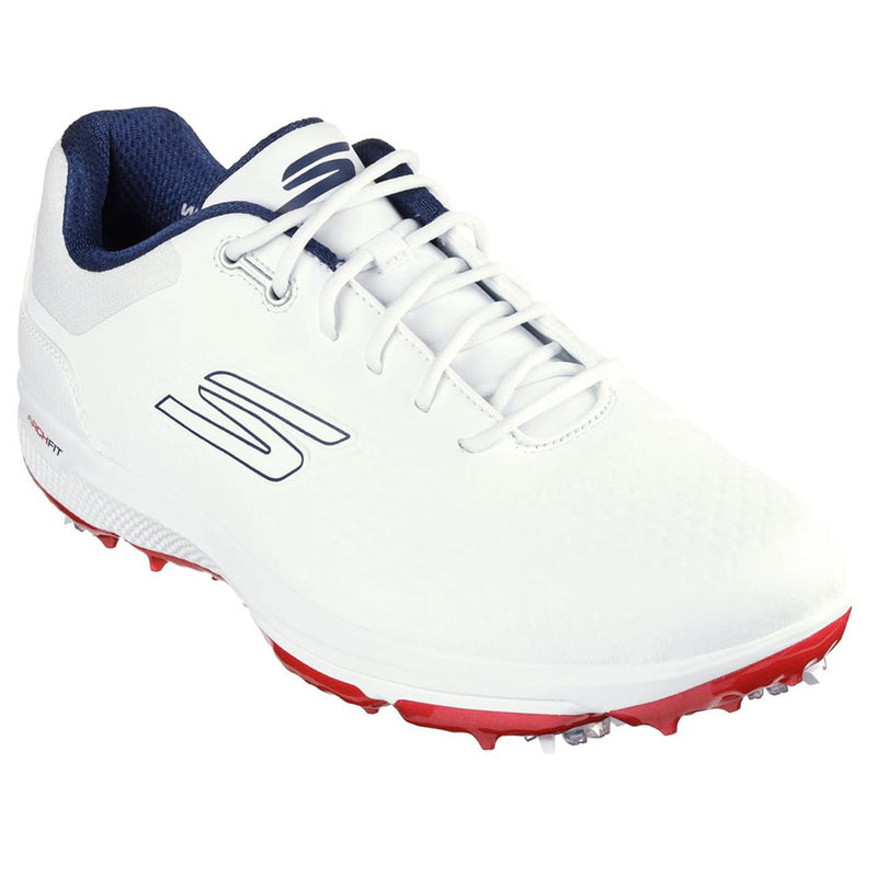 Skechers Go Golf Pro 6 Waterproof Spiked Shoes - White/Navy/Red