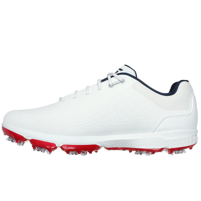 Skechers Go Golf Pro 6 Waterproof Spiked Shoes - White/Navy/Red